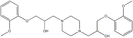 3,3'-(piperazine-1,4-diyl)bis(1-(2-methoxyphenoxy)propan-2-ol) 结构式