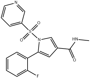 5-(2-fluorophenyl)-N-methyl-1-(pyridin-3-ylsulfonyl)-1H-pyrrole-3-carboxamide 化学構造式