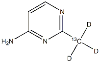 4-Amino-2-(methyl-13C, d3)pyrimidine Structure