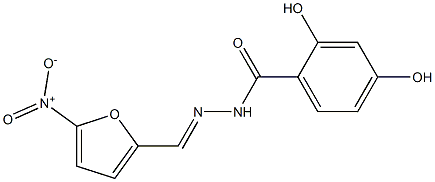 2,4-dihydroxy-N'-[(5-nitro-2-furyl)methylene]benzohydrazide 化学構造式