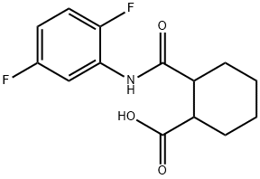 2-[(2,5-difluorophenyl)carbamoyl]cyclohexane-1-carboxylic acid 化学構造式