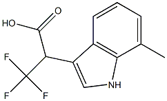 3,3,3-トリフルオロ-2-(7-メチル-1H-インドール-3-イル)プロパン酸 化学構造式