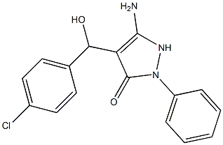 5-amino-4-[(4-chlorophenyl)(hydroxy)methyl]-2-phenyl-1,2-dihydro-3H-pyrazol-3-one Struktur