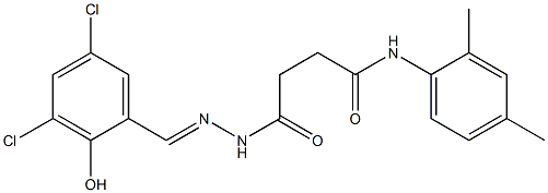 4-[2-(3,5-dichloro-2-hydroxybenzylidene)hydrazino]-N-(2,4-dimethylphenyl)-4-oxobutanamide 化学構造式