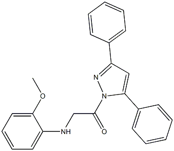 N-[2-(3,5-diphenyl-1H-pyrazol-1-yl)-2-oxoethyl]-2-methoxyaniline Struktur