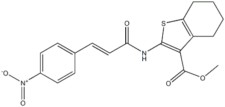 methyl 2-{[3-(4-nitrophenyl)acryloyl]amino}-4,5,6,7-tetrahydro-1-benzothiophene-3-carboxylate Struktur