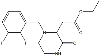 ethyl [1-(2,3-difluorobenzyl)-3-oxo-2-piperazinyl]acetate Struktur