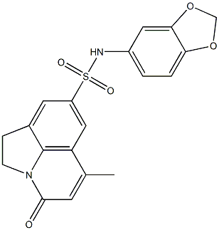 N-(benzo[d][1,3]dioxol-5-yl)-6-methyl-4-oxo-2,4-dihydro-1H-pyrrolo[3,2,1-ij]quinoline-8-sulfonamide Struktur
