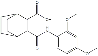 3-((2,4-dimethoxyphenyl)carbamoyl)bicyclo[2.2.2]octane-2-carboxylic acid 化学構造式