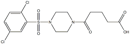 5-(4-((2,5-dichlorophenyl)sulfonyl)piperazin-1-yl)-5-oxopentanoic acid Struktur
