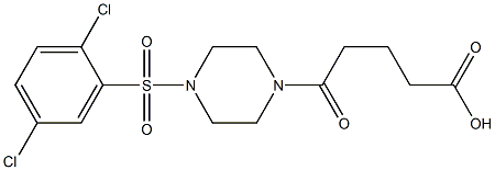 5-(4-((2,5-dichlorophenyl)sulfonyl)piperazin-1-yl)-5-oxopentanoic acid,,结构式