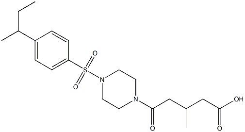 5-(4-((4-(sec-butyl)phenyl)sulfonyl)piperazin-1-yl)-3-methyl-5-oxopentanoic acid Struktur