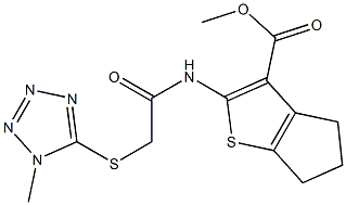 methyl 2-(2-((1-methyl-1H-tetrazol-5-yl)thio)acetamido)-5,6-dihydro-4H-cyclopenta[b]thiophene-3-carboxylate Structure