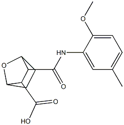 3-((2-methoxy-5-methylphenyl)carbamoyl)-7-oxabicyclo[2.2.1]heptane-2-carboxylic acid 化学構造式