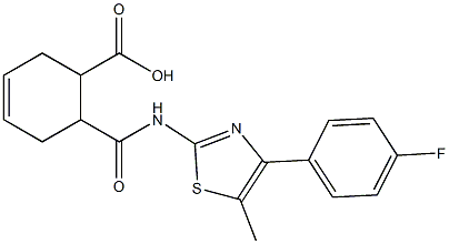 6-((4-(4-fluorophenyl)-5-methylthiazol-2-yl)carbamoyl)cyclohex-3-enecarboxylic acid Structure