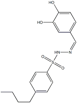 (Z)-4-butyl-N'-(3,4-dihydroxybenzylidene)benzenesulfonohydrazide Struktur
