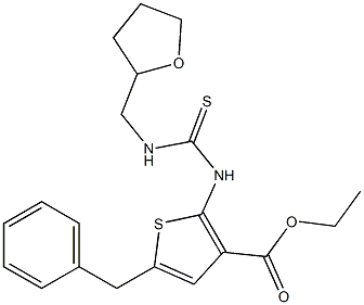 ethyl 5-benzyl-2-(3-((tetrahydrofuran-2-yl)methyl)thioureido)thiophene-3-carboxylate Structure