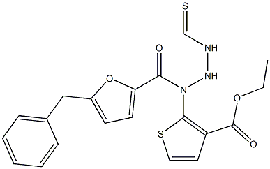 ethyl 5-benzyl-2-(2-(furan-2-carbonyl)hydrazinecarbothioamido)thiophene-3-carboxylate Structure