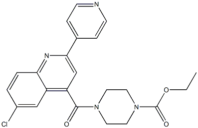 ethyl 4-(6-chloro-2-(pyridin-4-yl)quinoline-4-carbonyl)piperazine-1-carboxylate,,结构式