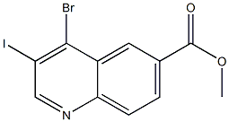 4-Bromo-3-iodo-quinoline-6-carboxylic acid methyl ester,,结构式