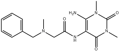 Uracil,  6-amino-5-[2-(benzylmethylamino)acetamido]-1,3-dimethyl-  (6CI) Struktur