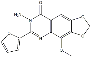 1,3-Dioxolo[4,5-g]quinazolin-8(7H)-one,  7-amino-6-(2-furyl)-4-methoxy-  (6CI),108760-05-0,结构式