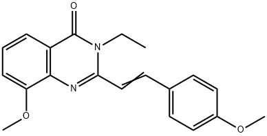 4(3H)-Quinazolinone,  3-ethyl-8-methoxy-2-(p-methoxystyryl)-  (6CI) Structure