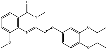 4(3H)-Quinazolinone,  2-(3,4-diethoxystyryl)-8-methoxy-3-methyl-  (6CI) 化学構造式