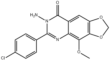 1,3-Dioxolo[4,5-g]quinazolin-8(7H)-one,  7-amino-6-(p-chlorophenyl)-4-methoxy-  (6CI) Structure