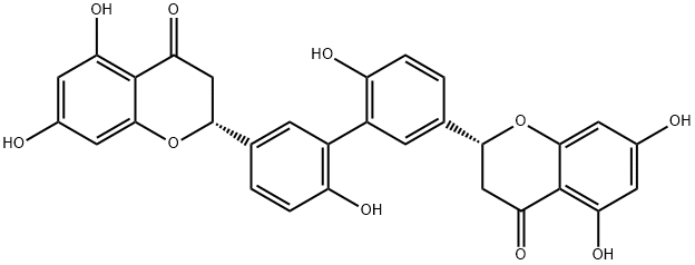 4H-1-Benzopyran-4-one,2,2'-(6,6'-dihydroxy[1,1'-biphenyl]-3,3'-diyl)bis[2,3-dihydro-5,7-dihydroxy-,(2R,2'R)- (9CI) Struktur