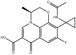 7H-Pyrido[1,2,3-de]-1,4-benzoxazine-6-carboxylic acid, 10-[1-(acetylaMino)cyclopropyl]-9-fluoro-2,3-dihydro-3-Methyl-7-oxo-, (S)- (9CI) Structure