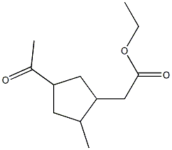 Cyclopentaneacetic acid, 4-acetyl-2-methyl-, ethyl ester (5CI) Structure