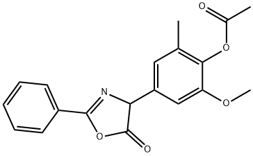 2-Oxazolin-5-one,  4-(4-hydroxy-5-methoxy-m-tolyl)-2-phenyl-,  acetate  (ester)  (5CI) Struktur