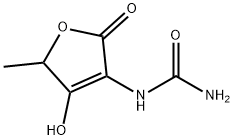2-Pentenoic  acid,  3,4-dihydroxy-2-ureido-,  -gamma--lactone  (5CI) 化学構造式