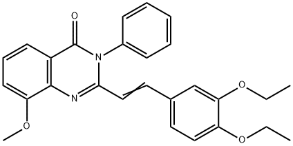 4(3H)-Quinazolinone,  2-(3,4-diethoxystyryl)-8-methoxy-3-phenyl-  (6CI) Structure
