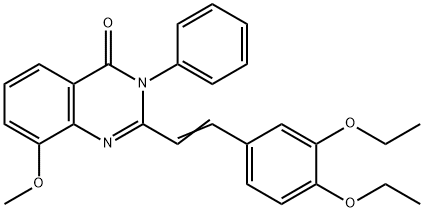 4(3H)-Quinazolinone,  2-(3,4-diethoxystyryl)-8-methoxy-3-phenyl-  (6CI) 化学構造式