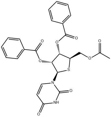 4'-硫代尿苷 5'-乙酸酯 2',3'-二苯甲酸酯 结构式