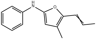 2-Furanamine,  4-methyl-N-phenyl-5-propenyl-,  trans-  (5CI) Structure