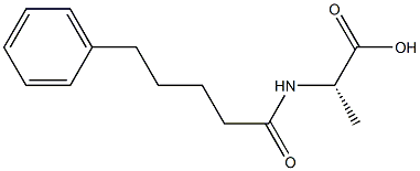 Alanine,  N-(5-phenylvaleryl)-,  DL-  (5CI) 化学構造式