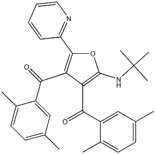 Methanone,  [2-[(1,1-dimethylethyl)amino]-5-(2-pyridinyl)-3,4-furandiyl]bis[(2,5-dimethylphenyl)-  (9CI),885357-82-4,结构式