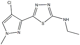 N-[5-(4-chloro-1-methyl-1H-pyrazol-3-yl)-1,3,4-thiadiazol-2-yl]-N-ethylamine,1003359-07-6,结构式