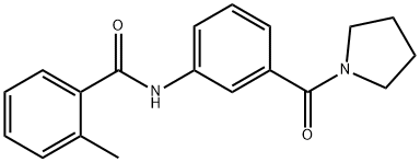 2-methyl-N-[3-(1-pyrrolidinylcarbonyl)phenyl]benzamide Struktur
