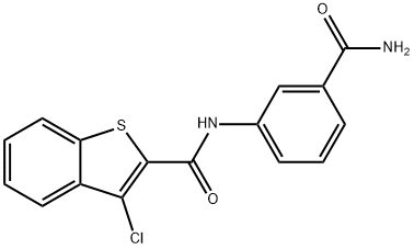N-[3-(aminocarbonyl)phenyl]-3-chloro-1-benzothiophene-2-carboxamide Structure