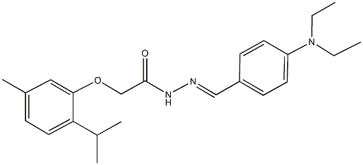 N'-[4-(diethylamino)benzylidene]-2-(2-isopropyl-5-methylphenoxy)acetohydrazide 化学構造式