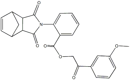 2-(3-methoxyphenyl)-2-oxoethyl 2-(3,5-dioxo-4-azatricyclo[5.2.1.0~2,6~]dec-8-en-4-yl)benzoate Struktur