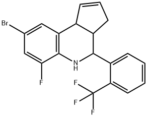 8-bromo-6-fluoro-4-[2-(trifluoromethyl)phenyl]-3a,4,5,9b-tetrahydro-3H-cyclopenta[c]quinoline 结构式
