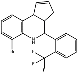 6-bromo-4-[2-(trifluoromethyl)phenyl]-3a,4,5,9b-tetrahydro-3H-cyclopenta[c]quinoline Struktur