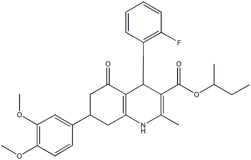 1005049-51-3 sec-butyl 7-(3,4-dimethoxyphenyl)-4-(2-fluorophenyl)-2-methyl-5-oxo-1,4,5,6,7,8-hexahydro-3-quinolinecarboxylate