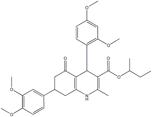 1005049-52-4 sec-butyl 4-(2,4-dimethoxyphenyl)-7-(3,4-dimethoxyphenyl)-2-methyl-5-oxo-1,4,5,6,7,8-hexahydro-3-quinolinecarboxylate