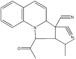 1-acetyl-2-isopropyl-1,2-dihydropyrrolo[1,2-a]quinoline-3,3(3aH)-dicarbonitrile 结构式